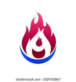 Fire Logo With Letter A Initial Logo Template