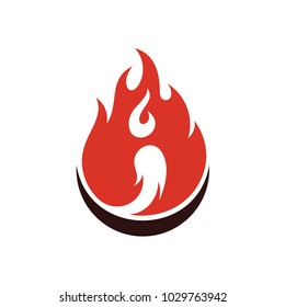 Fire Logo With Letter i Initial Logo Template