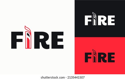 fire logo letter i isolated , modern fire logo