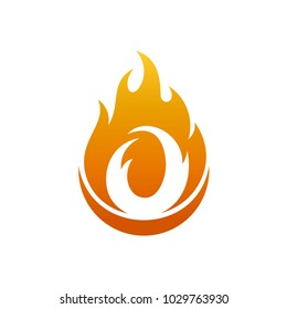 Fire Logo With Letter O Initial Logo Template