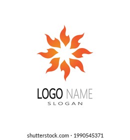 logotipo de incendio degradado sencillo moderno. logotipo de llama limpio simple.