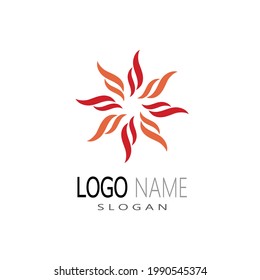 fire logo modern simple gradient. flame logo clean simple.