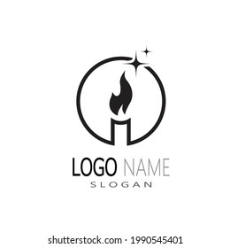 fire logo modern simple gradient. flame logo clean simple.