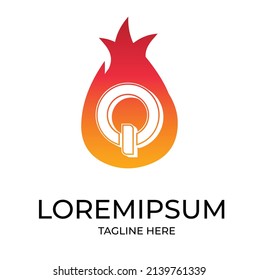 Fire Logo Q Letter Flame Logo Design Concept Vector