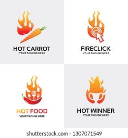 Fire Logo Set Design Template Collection