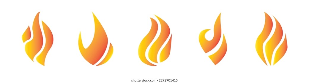 Fire logo, set vector icons
