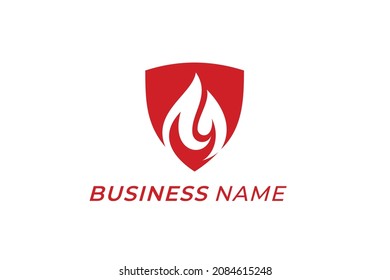 fire logo and shield design