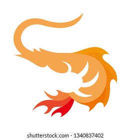fire logo, shrimp with fire style logo design