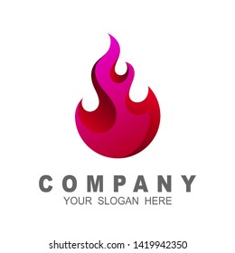 fire logo with simple look, bonfire icon , flame symbol