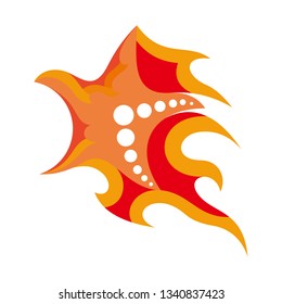 fire logo, starfish burning in the fire, logo design