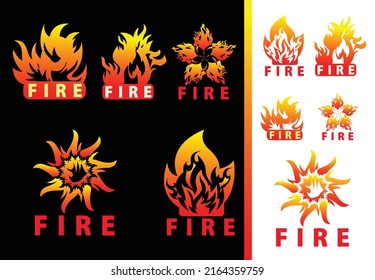 Fire logo, sticker, icon and t shirt design template