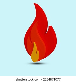fire logo symbol icon 3d render design