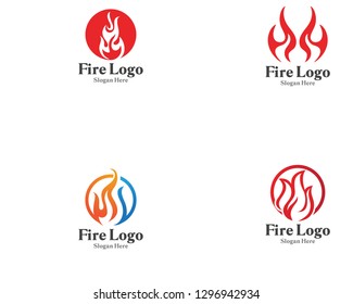 Fire logo symbol vector hot