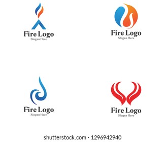 Fire logo symbol vector hot