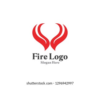 Fire logo symbol vector hot
