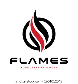 Fire Logo, Fire Tech Logo Design Vector
