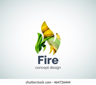 Plantilla de logotipo de incendios, icono de negocio geométrico abstracto