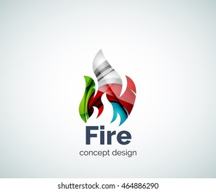Plantilla de logotipo de incendios, icono de negocio geométrico abstracto