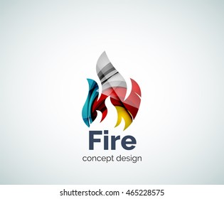 Plantilla de logotipo de incendios, icono de negocio geométrico abstracto