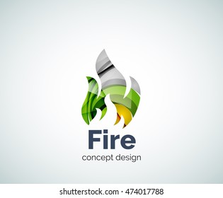 Plantilla de logotipo de incendios, icono de negocio geométrico abstracto