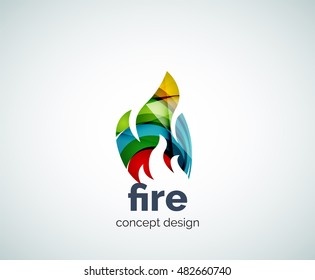 Plantilla de logotipo de incendios, icono de negocio geométrico abstracto