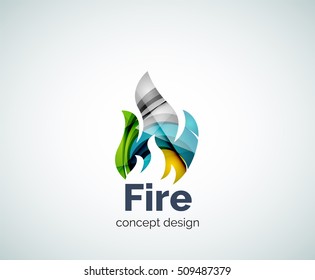 Plantilla de logotipo de incendios, icono de negocio geométrico abstracto
