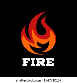 Fire Logo Template Design in Black Background