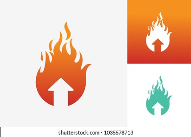 Up Fire Logo Template Design Vector, Emblem, Design Concept, Creative Symbol, Icon