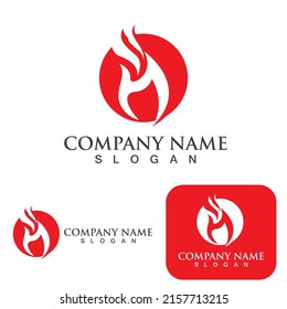 Símbolo del icono de la plantilla de logotipo de incendio 