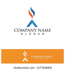 Símbolo del icono de la plantilla de logotipo de incendio 