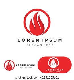 Símbolo del icono de la plantilla de logotipo de incendio 