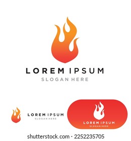 Símbolo del icono de la plantilla de logotipo de incendio 