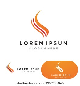 Símbolo del icono de la plantilla de logotipo de incendio 