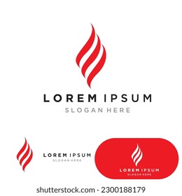 Símbolo del icono de la plantilla de logotipo de incendio 