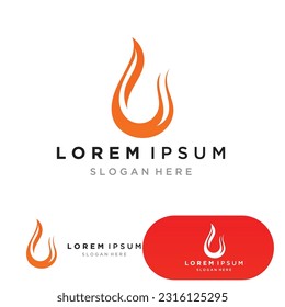 Símbolo del icono de la plantilla de logotipo de incendio 