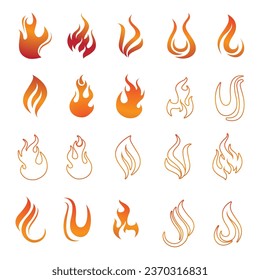 Fire Logo Template  Flame Clipart  Symbol  Icon Vector 