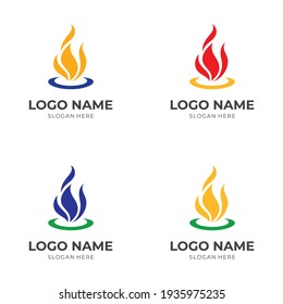 plantilla de logotipo de incendio con estilo de color plano