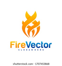 Fire Logo Template Vector, Creative Flame logo design concepts,  Emblem, Symbol, Icon
