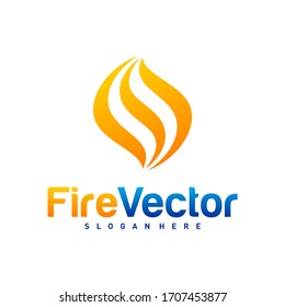 Fire Logo Template Vector, Creative Flame logo design concepts,  Emblem, Symbol, Icon