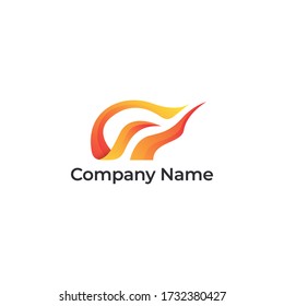 Fire logo template vector gradient illustration