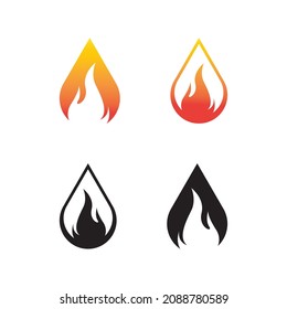 Fire logo template vector icon set