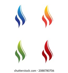 Fire logo template vector icon set