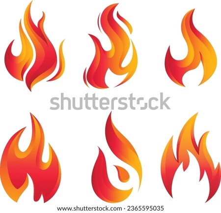 Fire logo templates modern orange shapes Stock photo © 
