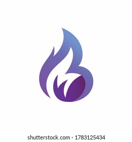 Fire logo that formed letters B and M