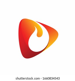 Fire logo that formed play button