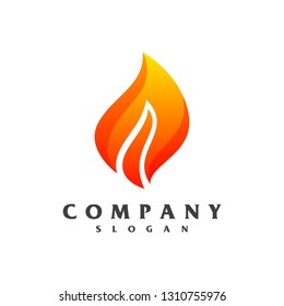 Fire Flame Logo Design Round Shape Stock Vector (royalty Free 