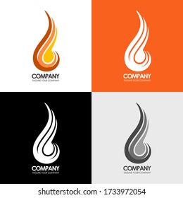 Vector con logotipo de incendio. Diseño del logotipo. Ilustración vectorial. Vector de logotipo de llama