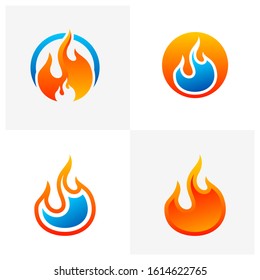 Fire logo vector, Flame logo design template, Icon symbol, Creative design