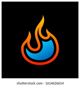 Fire logo vector, Flame logo design template, Icon symbol, Creative design