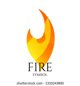 Fire logo vector icon. Conceptual gradient flame symbol